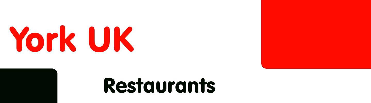 Best restaurants in York UK - Rating & Reviews